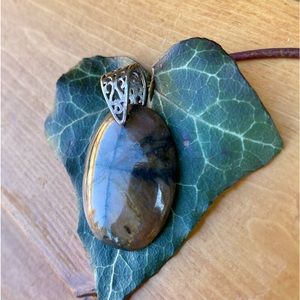 RARE Oval Chiastolite Andalusite with 925 Sterling Silver Clasp